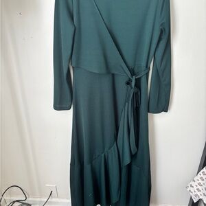 Elegant Green Wrap Dress
